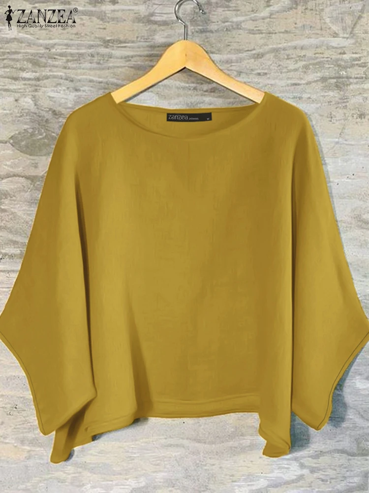 ZANZEA Casual Bat Sleeves Blusas Mujer 3/4 Sleeve O-Neck Loose Woman Blouses 2025 Summer Commute Everyday Solid Smock Tops
ZANZEA Casual Bat Sleeves Blusas Mujer 3/4 Sleeve O-Neck Loose Woman Blouses 2025 Summer Commute Everyday Solid Smock Tops