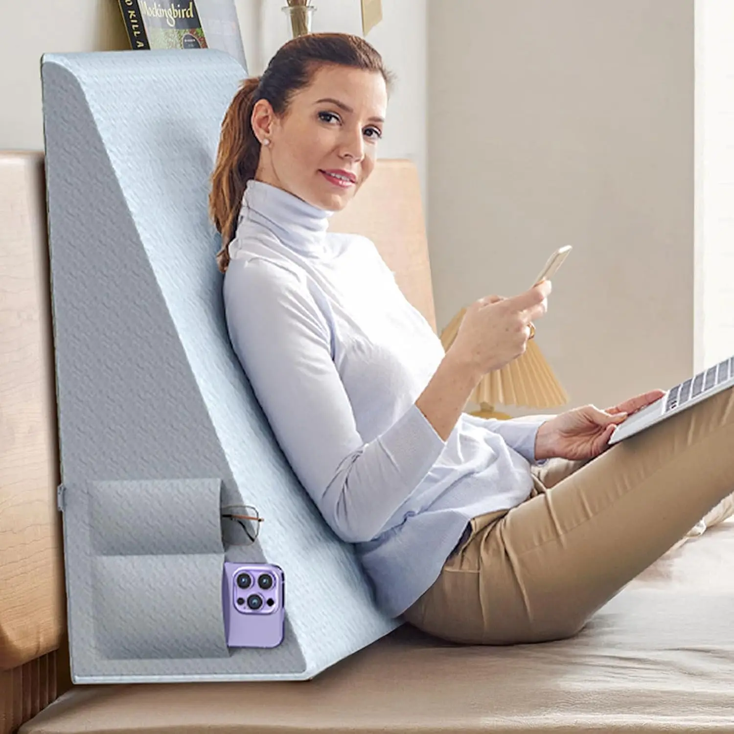 Bed Wedge Pillow For Headboard, 10"" Bed Wedge Pillow, Headboard Triangle Pillow Wedge For Sleeping Post Surgery Legs Ba Pain
Bed Wedge Pillow For Headboard, 10"" Bed Wedge Pillow, Headboard Triangle Pillow Wedge For Sleeping Post Surgery Legs Ba Pain