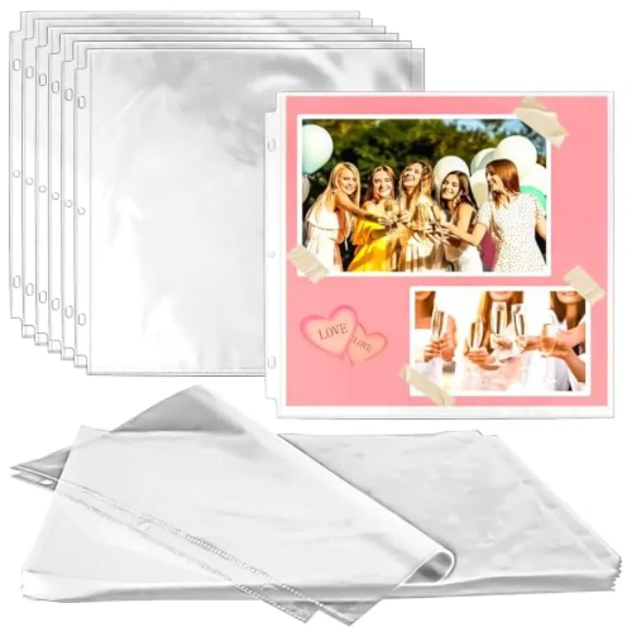100 Pack Scrapbook Refill Pages 12x12 Inch Clear Page Protectors Fit 3 Ring Scrapbooking Binder and 12 x 12 Photo Album Heavywe
100 Pack Scrapbook Refill Pages 12x12 Inch Clear Page Protectors Fit 3 Ring Scrapbooking Binder and 12 x 12 Photo Album Heavywe