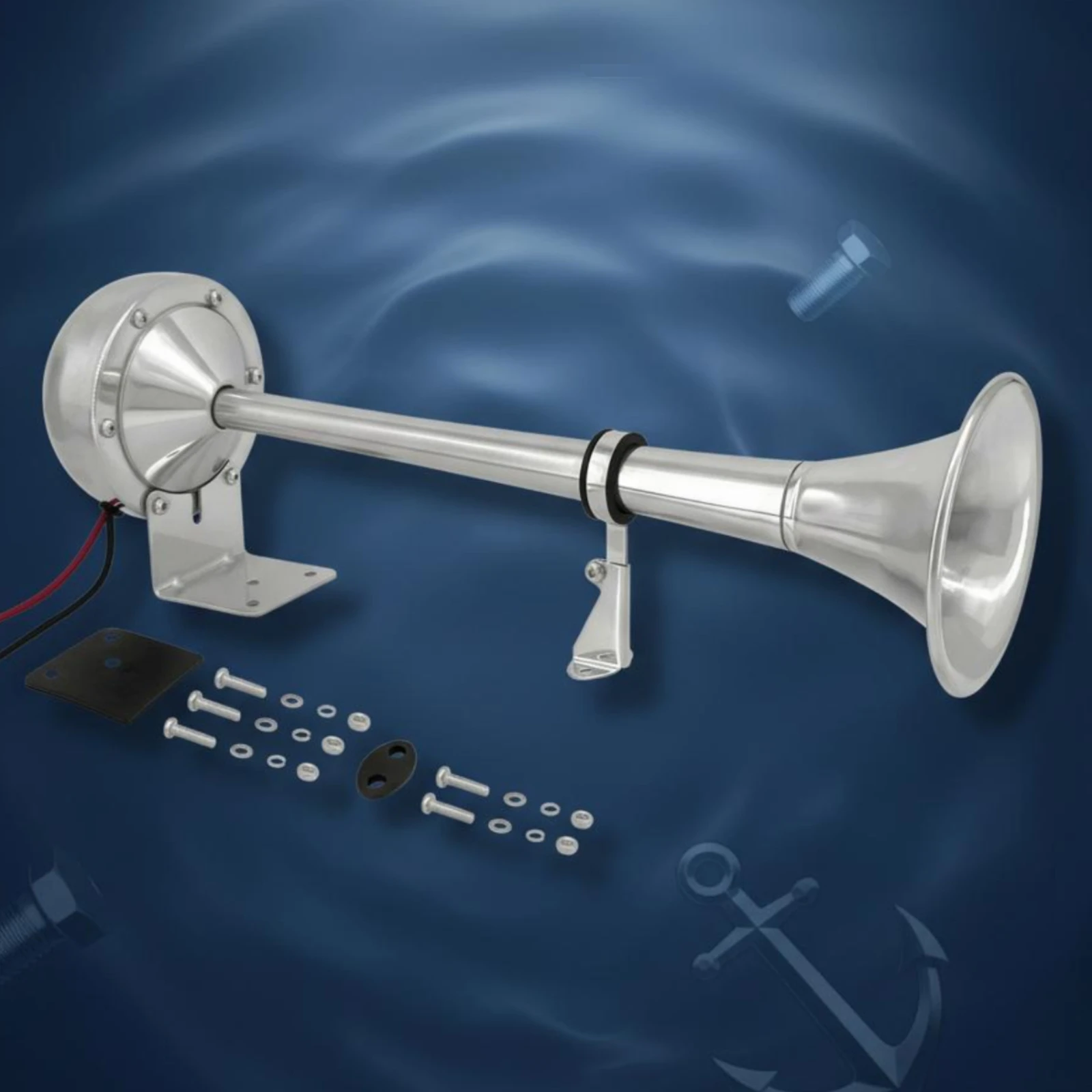Single Trumpet Electric Horn Waterproof Mounting Bracket Wiring Included for Vehicle and Boat Alerting
Single Trumpet Electric Horn Waterproof Mounting Bracket Wiring Included for Vehicle and Boat Alerting