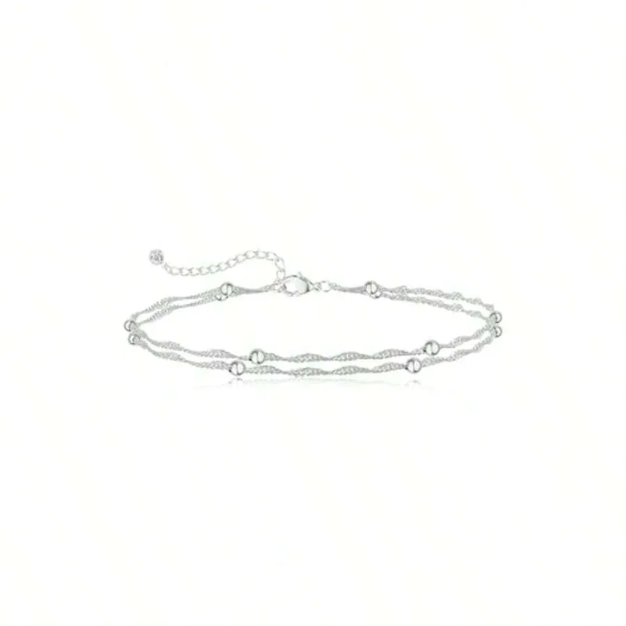 LEDY Ankle Brlets For Women Waterof 14K/Sier Plated Layered Beaded Heart Anklets For Women Dainty Cuban Link Chain Anklets Set
LEDY Ankle Brlets For Women Waterof 14K/Sier Plated Layered Beaded Heart Anklets For Women Dainty Cuban Link Chain Anklets Set