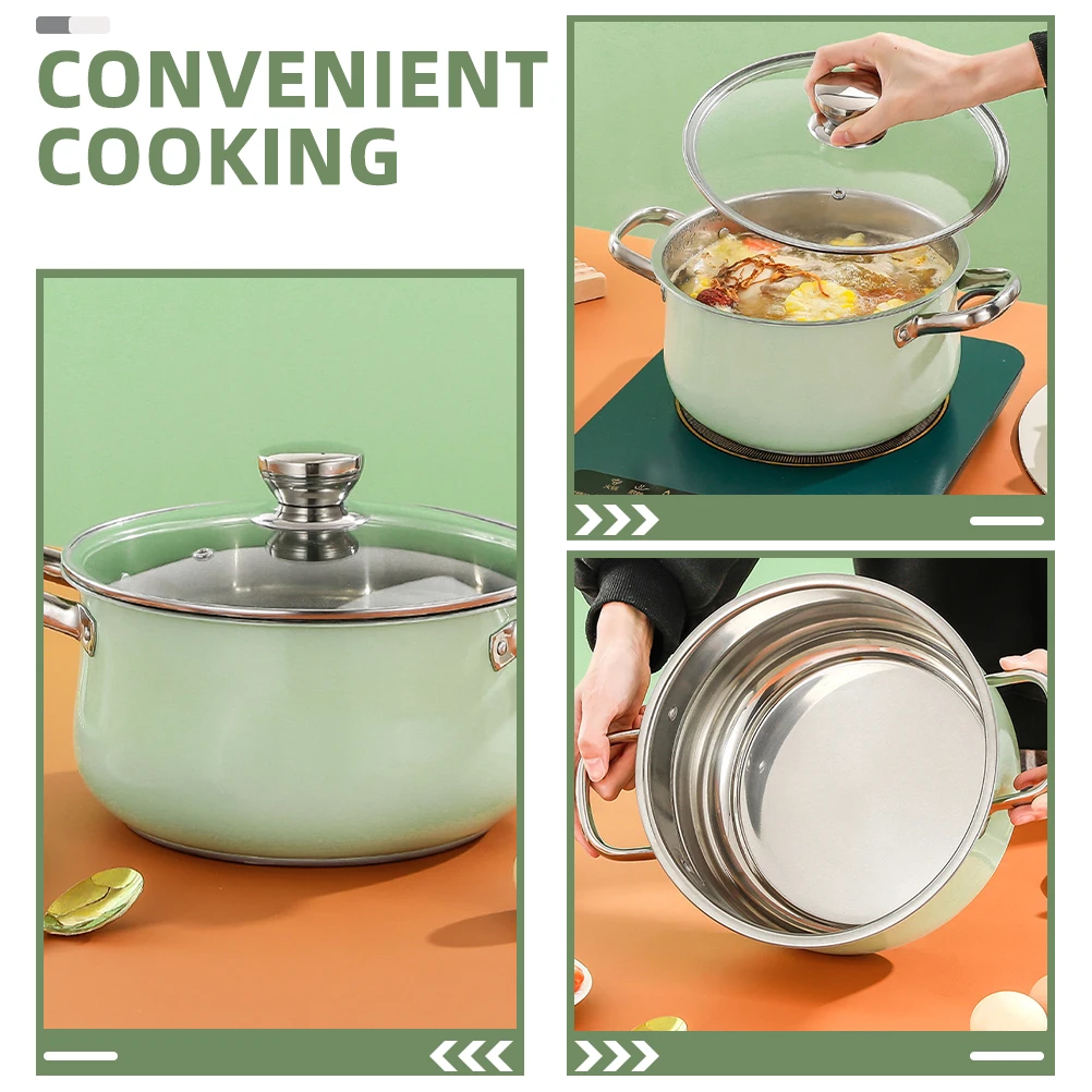Stainless Steel Soup Pot Home Cooking Induction Heavy Bottom Stock Kitchen Pots Lids Reusable Ramen Hot Pot Sturdy Construction
Stainless Steel Soup Pot Home Cooking Induction Heavy Bottom Stock Kitchen Pots Lids Reusable Ramen Hot Pot Sturdy Construction