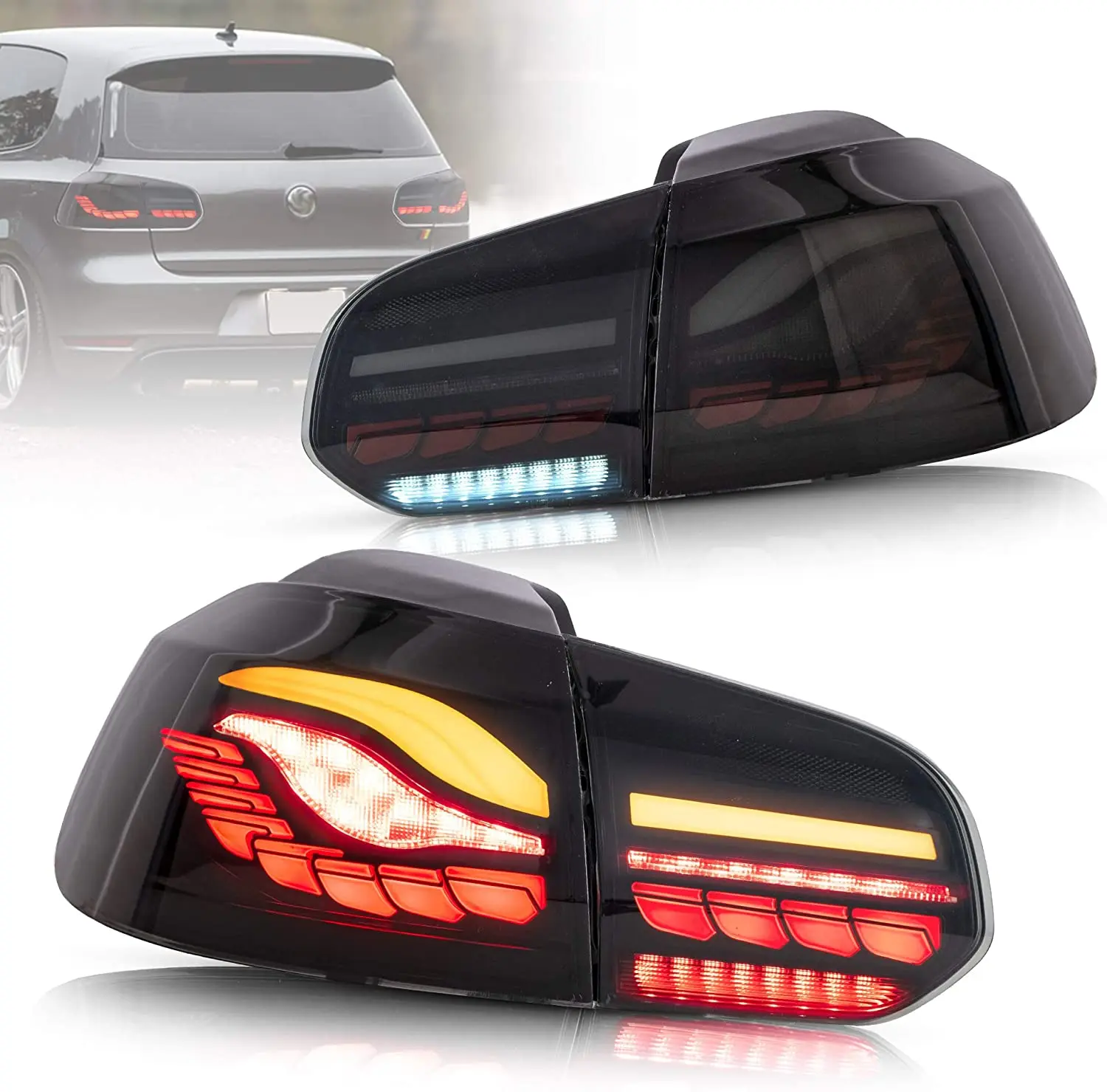 LED Tail Lights For VOLKSWAGEN GOLF 6 MK6 2010 2011 2012 2013 2014(Not For Cabrio), With Dragon Scales Running Light, Sequential
LED Tail Lights For VOLKSWAGEN GOLF 6 MK6 2010 2011 2012 2013 2014(Not For Cabrio), With Dragon Scales Running Light, Sequential