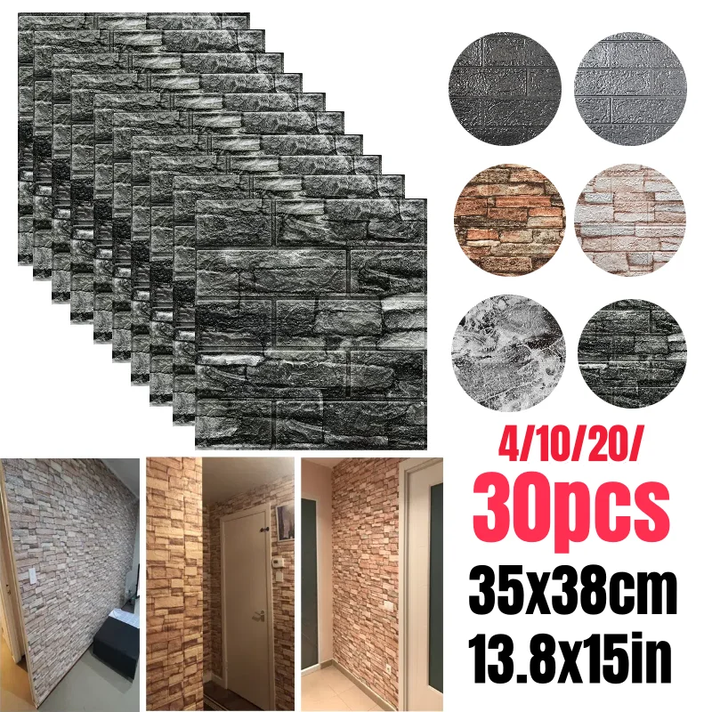 Brick Wallpapers for Interior Decoration 3D Wall Stickers Self Adhesive Foam Pane Decor Bedroom Bathroom Kitchen House Stickers
Brick Wallpapers for Interior Decoration 3D Wall Stickers Self Adhesive Foam Pane Decor Bedroom Bathroom Kitchen House Stickers