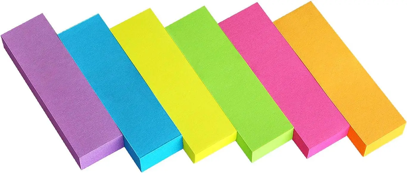 30 Pads 0.5x1.8 Inch Sticky Notes Flags Tabs Page Markers 6 Bright Colors 80 Sheets/Pad
30 Pads 0.5x1.8 Inch Sticky Notes Flags Tabs Page Markers 6 Bright Colors 80 Sheets/Pad