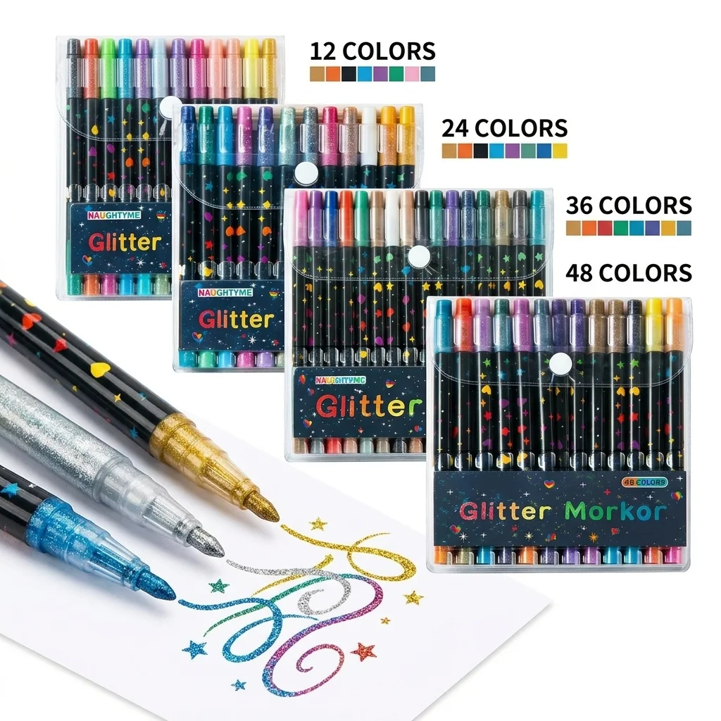 48pc 96 Color Glitter Marker Set Dual Nib Sparkle Pens Non Toxic Art Supplies for Kids Adults Rock Painting Scrapbook DIY Crafts
48pc 96 Color Glitter Marker Set Dual Nib Sparkle Pens Non Toxic Art Supplies for Kids Adults Rock Painting Scrapbook DIY Crafts