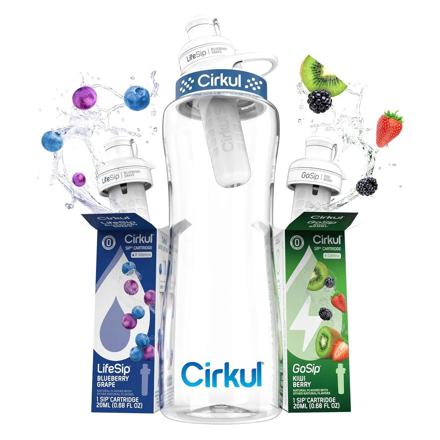 32oz BPA-Free Water Bottle Starter Kit with Navy Lid, 2 Flavor Cartridges - Zero Calorie Drink Mix
32oz BPA-Free Water Bottle Starter Kit with Navy Lid, 2 Flavor Cartridges - Zero Calorie Drink Mix