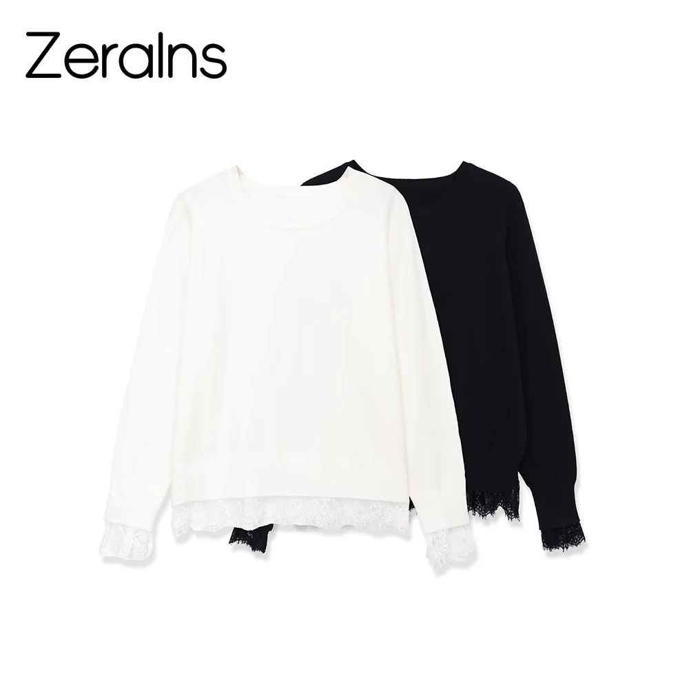 ZERAINS Summer New Women's Lace Splicing Knitted Shirt Women's Round Neck Long Sleeve Versatile Temperament Base Shirt
ZERAINS Summer New Women's Lace Splicing Knitted Shirt Women's Round Neck Long Sleeve Versatile Temperament Base Shirt