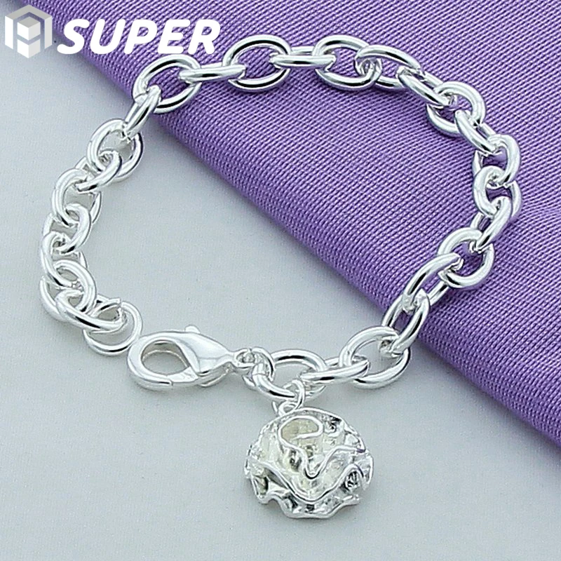 925 Sterling Silver Rose Flower Pendant Bracelet For Woman Charm Wedding Engagement Party Fashion Jewelry
925 Sterling Silver Rose Flower Pendant Bracelet For Woman Charm Wedding Engagement Party Fashion Jewelry