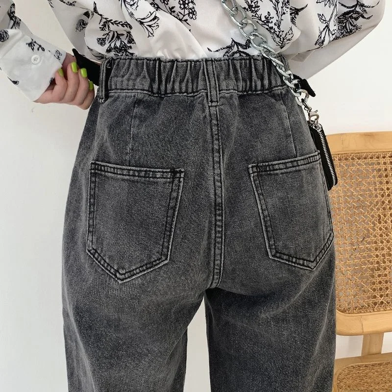 High Waist Wide Leg Elastic Washed Hong Kong Style Jeans Women's Versatile plus Size Dad Pants Chic Trendy Blue Denim
High Waist Wide Leg Elastic Washed Hong Kong Style Jeans Women's Versatile plus Size Dad Pants Chic Trendy Blue Denim