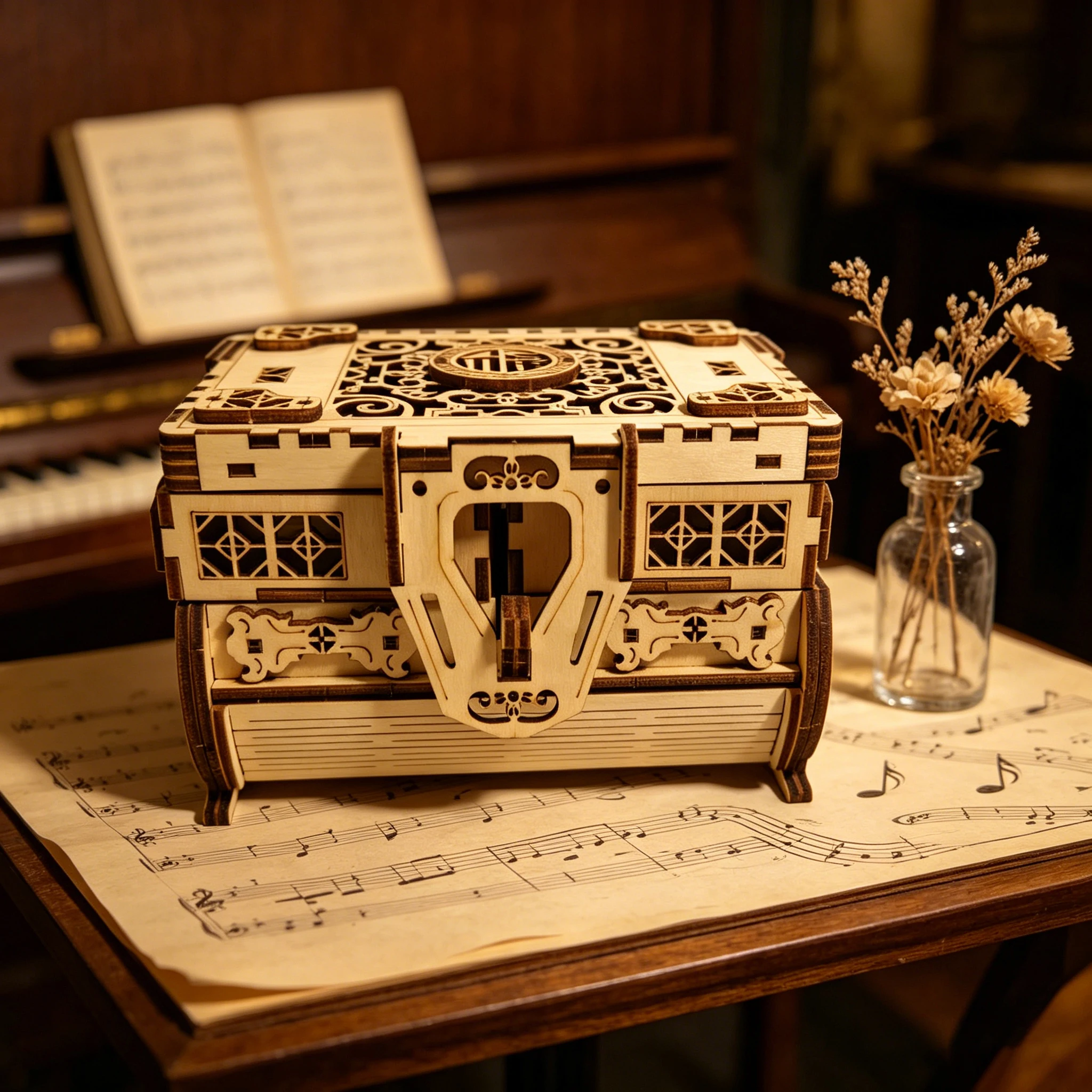3D Wooden Puzzle Jewelry Box with Music, DIY Assembly Mechanical Model Kit, Vintage Treasure Chest for Jewelry Storage
3D Wooden Puzzle Jewelry Box with Music, DIY Assembly Mechanical Model Kit, Vintage Treasure Chest for Jewelry Storage