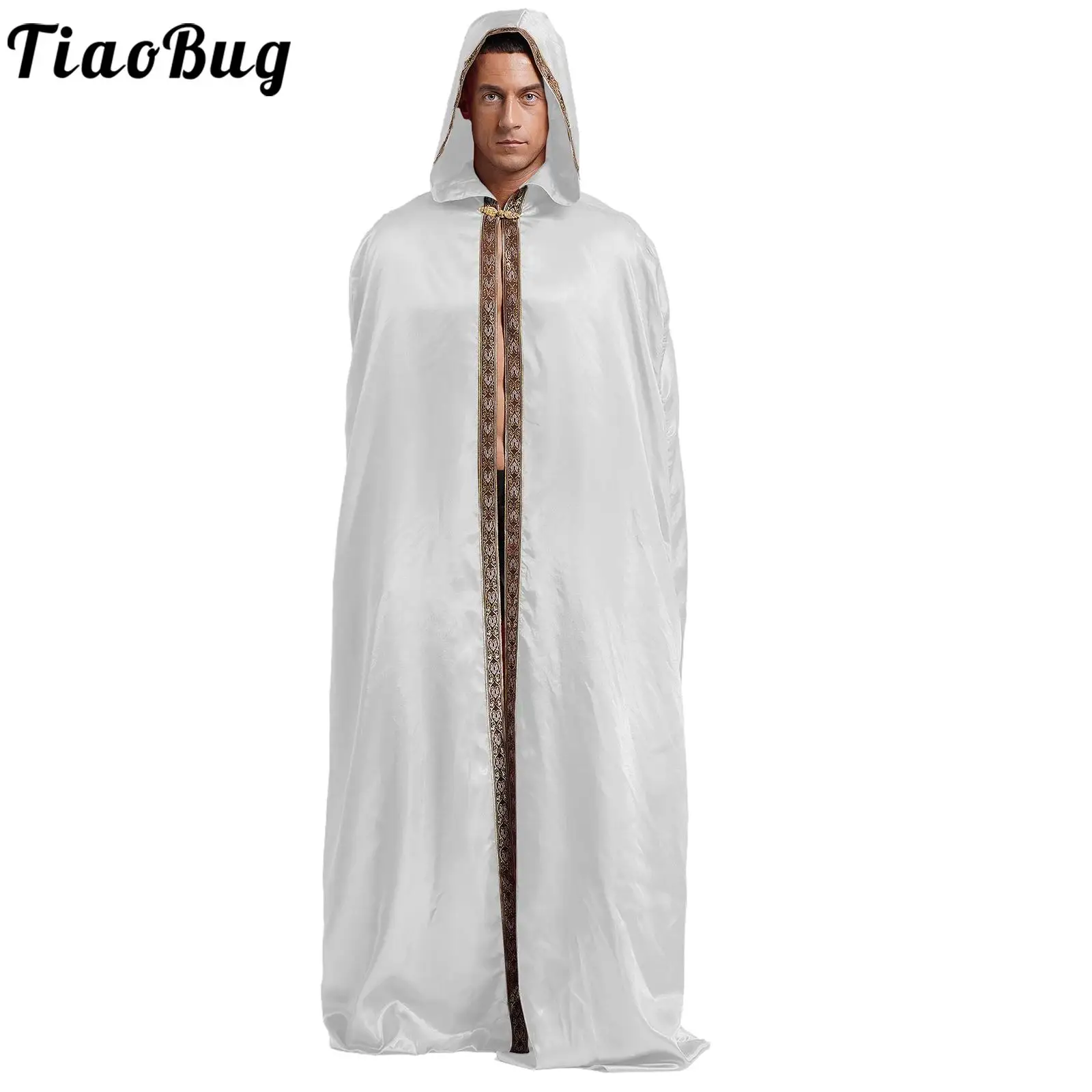Men Halloween Renaissance Hooded Robe Vintage Button Embroidered Trim Open Long Cape Cloak Vampire Steampunk Cosplay Costume
Men Halloween Renaissance Hooded Robe Vintage Button Embroidered Trim Open Long Cape Cloak Vampire Steampunk Cosplay Costume