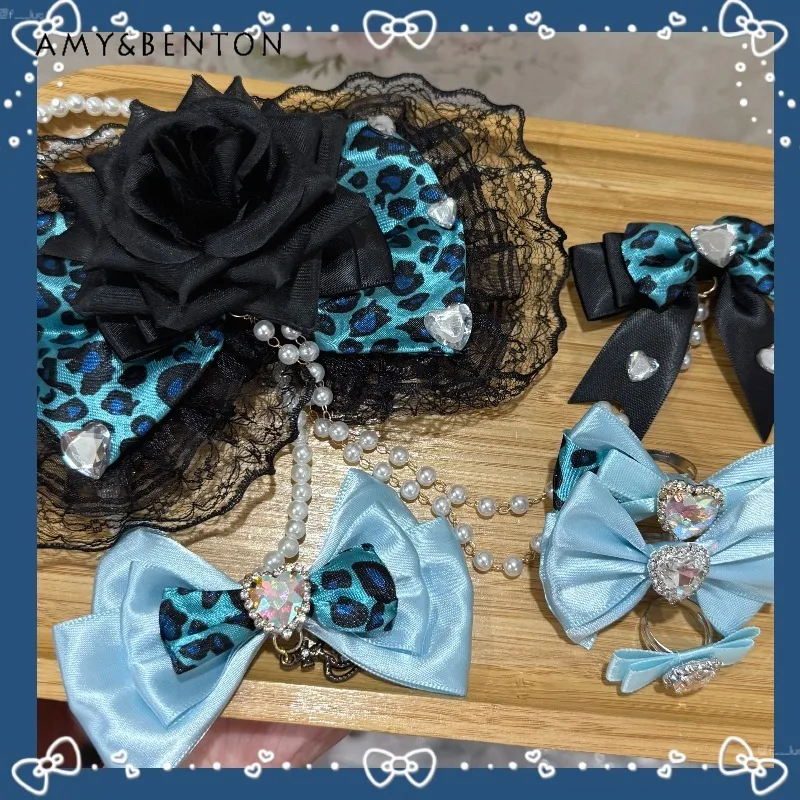 Subculture Punk Style Leopard Print Gal Hair Accessories Retro Hot Girl Lace Bow Beaded Rhinestone Pearl Hair Clips for Girls
Subculture Punk Style Leopard Print Gal Hair Accessories Retro Hot Girl Lace Bow Beaded Rhinestone Pearl Hair Clips for Girls
