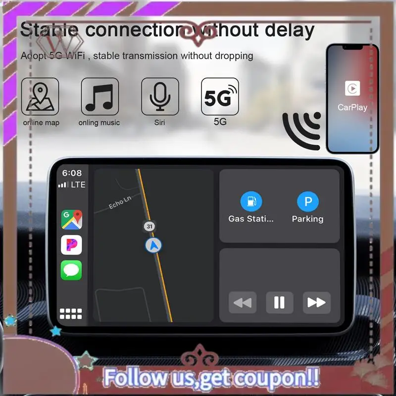 Беспроводной адаптер ABBG-Carplay для 5 ГГц Wi-Fi, автоматическое подключение, Bluetooth-адаптер Carplay для OEM модели автомобиля 2015+
Беспроводной адаптер ABBG-Carplay для 5 ГГц Wi-Fi, автоматическое подключение, Bluetooth-адаптер Carplay для OEM модели автомобиля 2015+