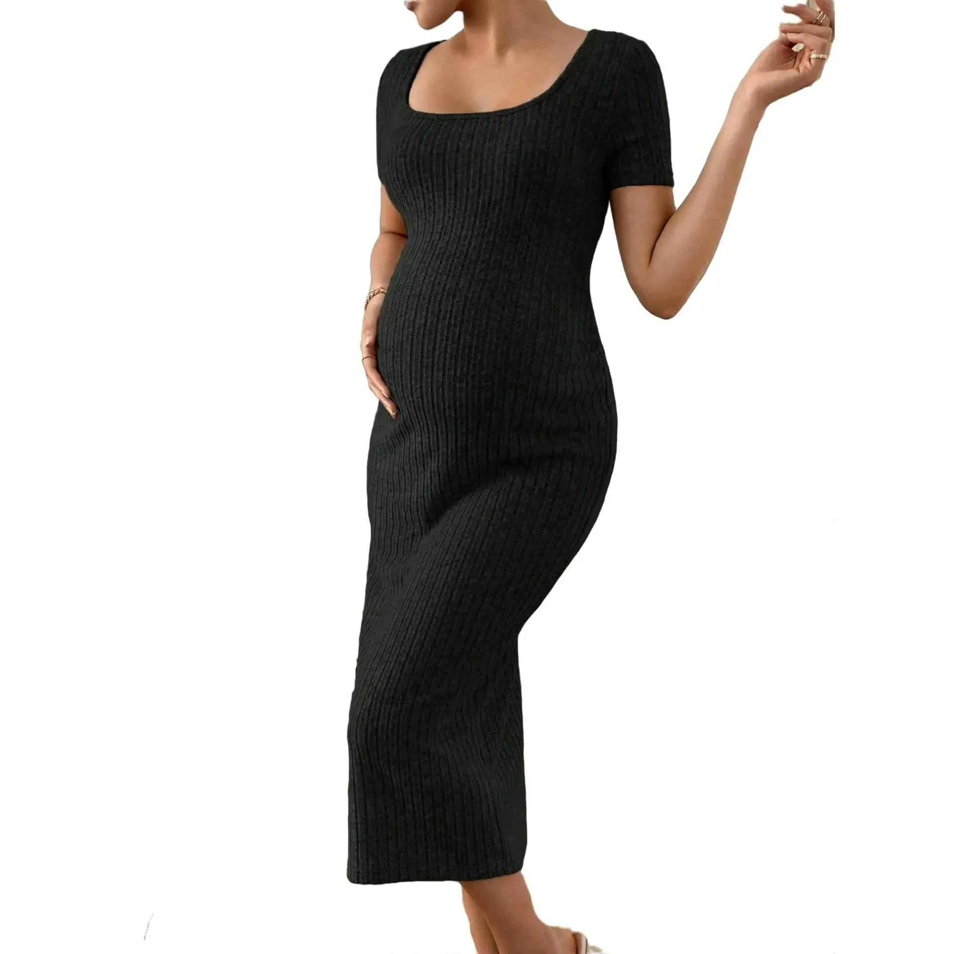 Pregnant Women Solid Knit Dress Maternity Slim Fit Short Sleeve Side Split Elegant Dresses Summer Casual Pregnancy Clothing
Pregnant Women Solid Knit Dress Maternity Slim Fit Short Sleeve Side Split Elegant Dresses Summer Casual Pregnancy Clothing