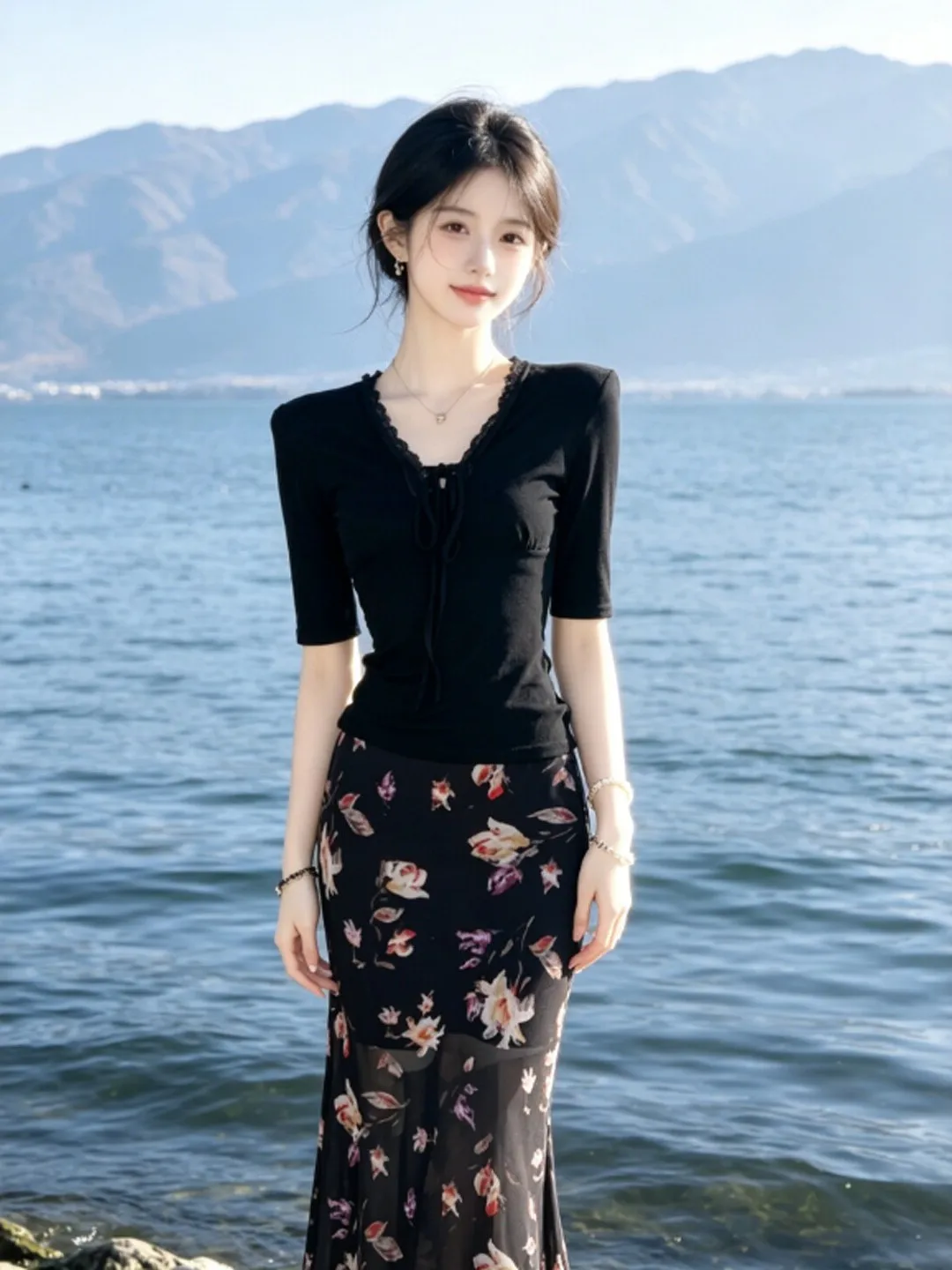 Elegant Floral Print Halter Neck Top And High Waist Skirt Two Piece Set Sisterly Style Comfortable Summer Outfit for Women
Elegant Floral Print Halter Neck Top And High Waist Skirt Two Piece Set Sisterly Style Comfortable Summer Outfit for Women