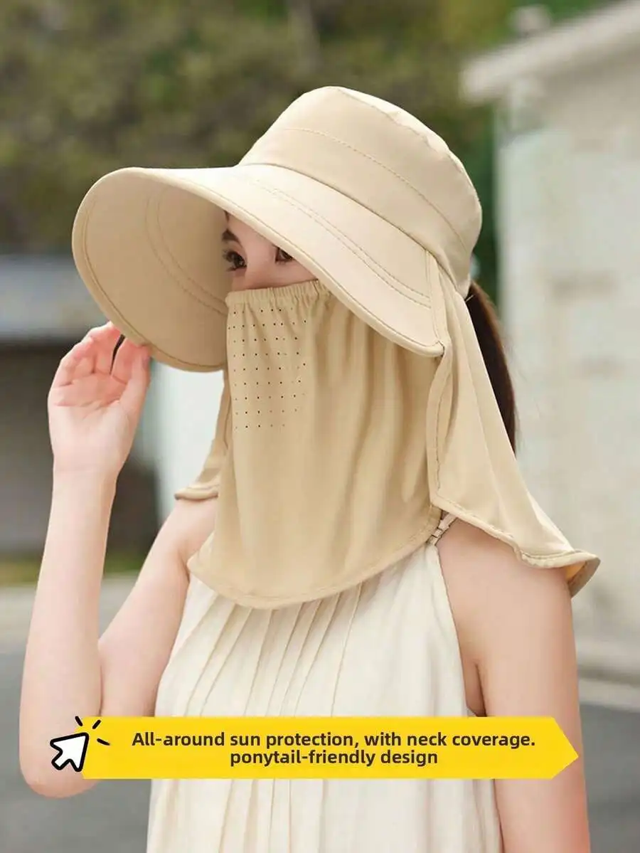 Womens Wide Brim Sun Hat With Detachable Neck Cover Face Mask UV Protection Breathable Outdoor Hat
Womens Wide Brim Sun Hat With Detachable Neck Cover Face Mask UV Protection Breathable Outdoor Hat