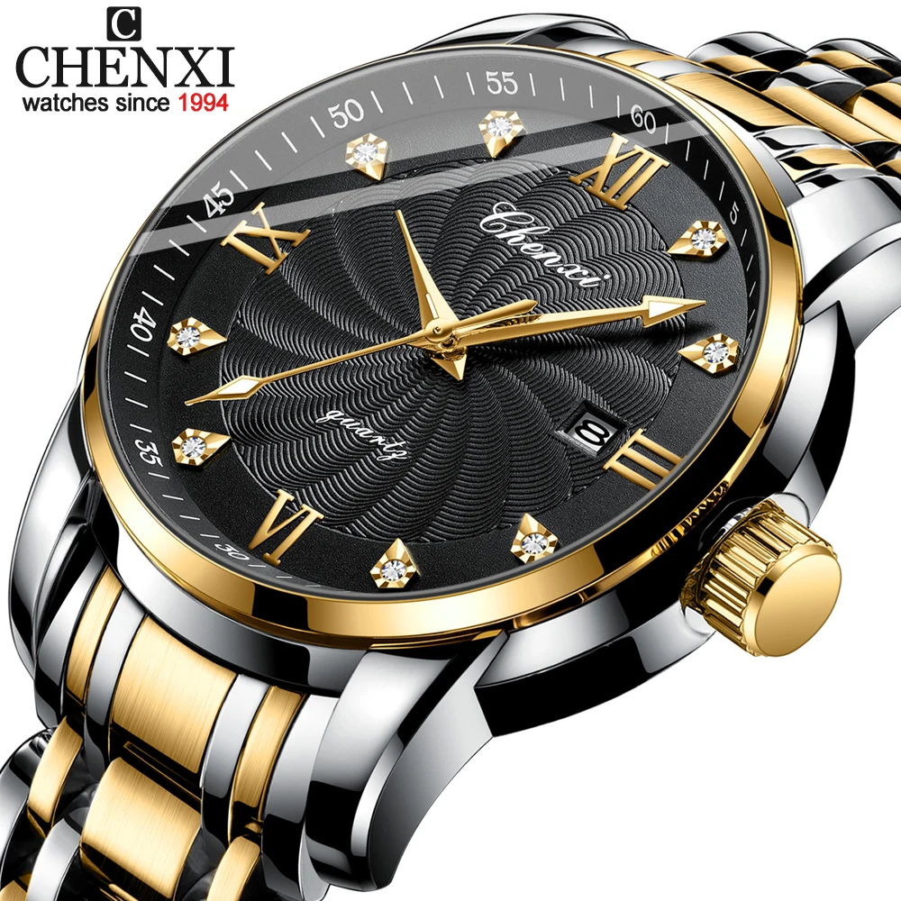 CHENXI Brand New Men Watches Luxury Stainless Steel Waterproof Wristwatch Men Business Quartz Calendar Watch Male Sports Clock
CHENXI Brand New Men Watches Luxury Stainless Steel Waterproof Wristwatch Men Business Quartz Calendar Watch Male Sports Clock