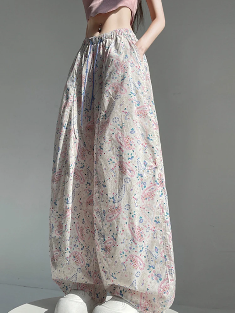 Широкие брюки с ярким принтом, женские летние прямые брюки из хлопка и льна с высокой талией, висячие свободные солнцезащитные брюки
Широкие брюки с ярким принтом, женские летние прямые брюки из хлопка и льна с высокой талией, висячие свободные солнцезащитные брюки