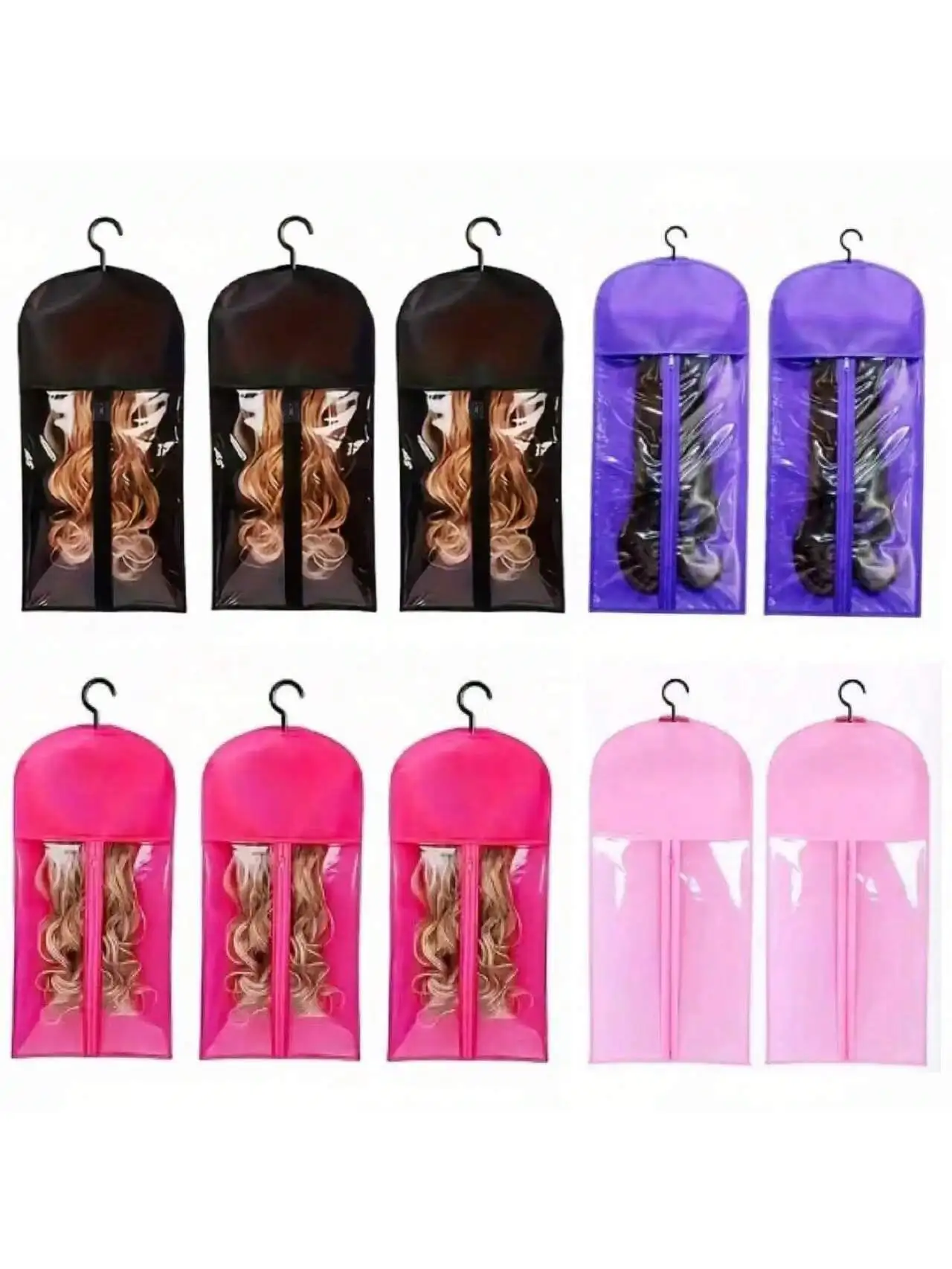 10Pcs Transparent Wig Storage Bags with Hooks & Zipper, Dustproof Wall Mount Pouch, Portable Organizer for Salon Home, Hold Wigs
10Pcs Transparent Wig Storage Bags with Hooks & Zipper, Dustproof Wall Mount Pouch, Portable Organizer for Salon Home, Hold Wigs