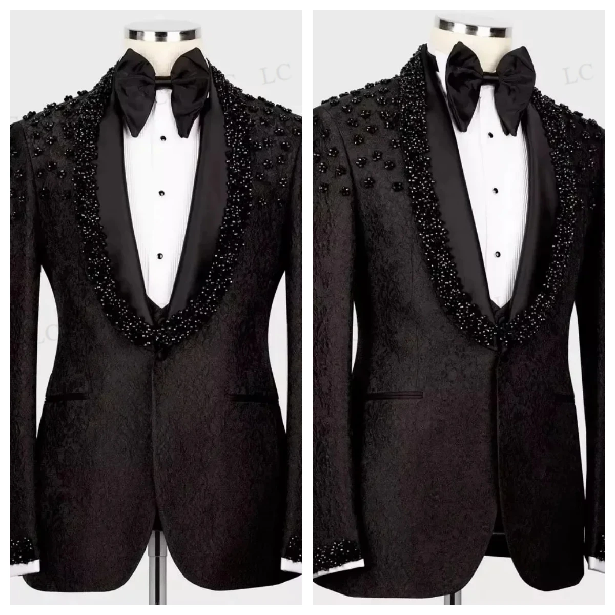 Floral 3 Pieces Blazer Vest Pants Men Suits One Button Sheer Satin Lapel Beadings Tuxedo SlimWedding Groom Prom Plus Size Custom
Floral 3 Pieces Blazer Vest Pants Men Suits One Button Sheer Satin Lapel Beadings Tuxedo SlimWedding Groom Prom Plus Size Custom