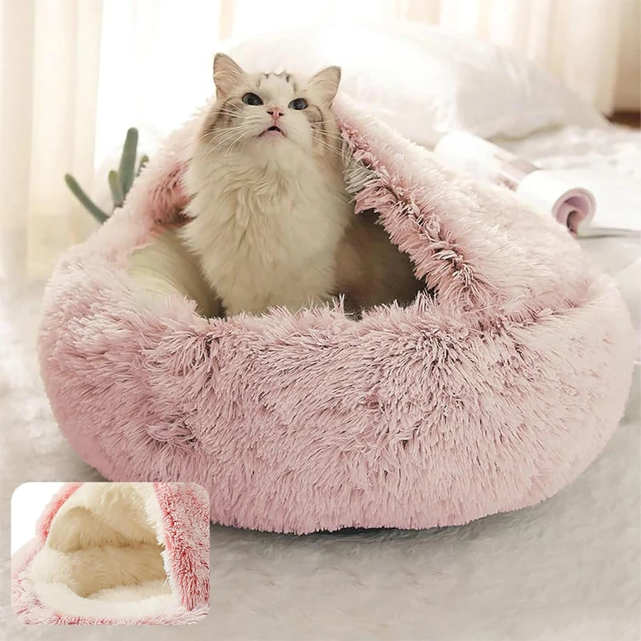 Cat Bed Round Plush Fluffy Hooded Cat Bed Cave, Cozy for Indoor Cats or Small Dog beds, Soothing Pet Beds Doughnut
Cat Bed Round Plush Fluffy Hooded Cat Bed Cave, Cozy for Indoor Cats or Small Dog beds, Soothing Pet Beds Doughnut
