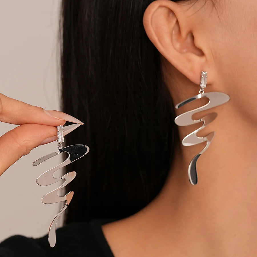 1Pair of Trendy Stylish Silver Dangle Earrings Irregular Geometry Design Match Daily Outfits Party Accessories Fashionable Stuff
1Pair of Trendy Stylish Silver Dangle Earrings Irregular Geometry Design Match Daily Outfits Party Accessories Fashionable Stuff