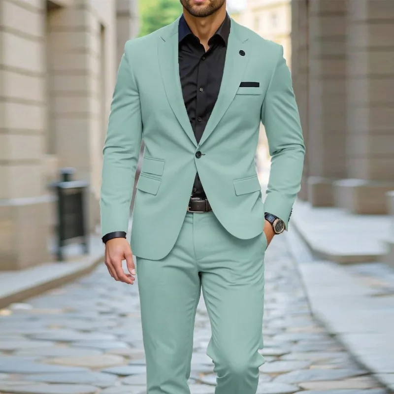 KIDWHXR Men 2-piece Casual Set Slim Single-breasted Blazer Man Straight-leg Pant Male Simple Breathable Business Suit Otufit
KIDWHXR Men 2-piece Casual Set Slim Single-breasted Blazer Man Straight-leg Pant Male Simple Breathable Business Suit Otufit