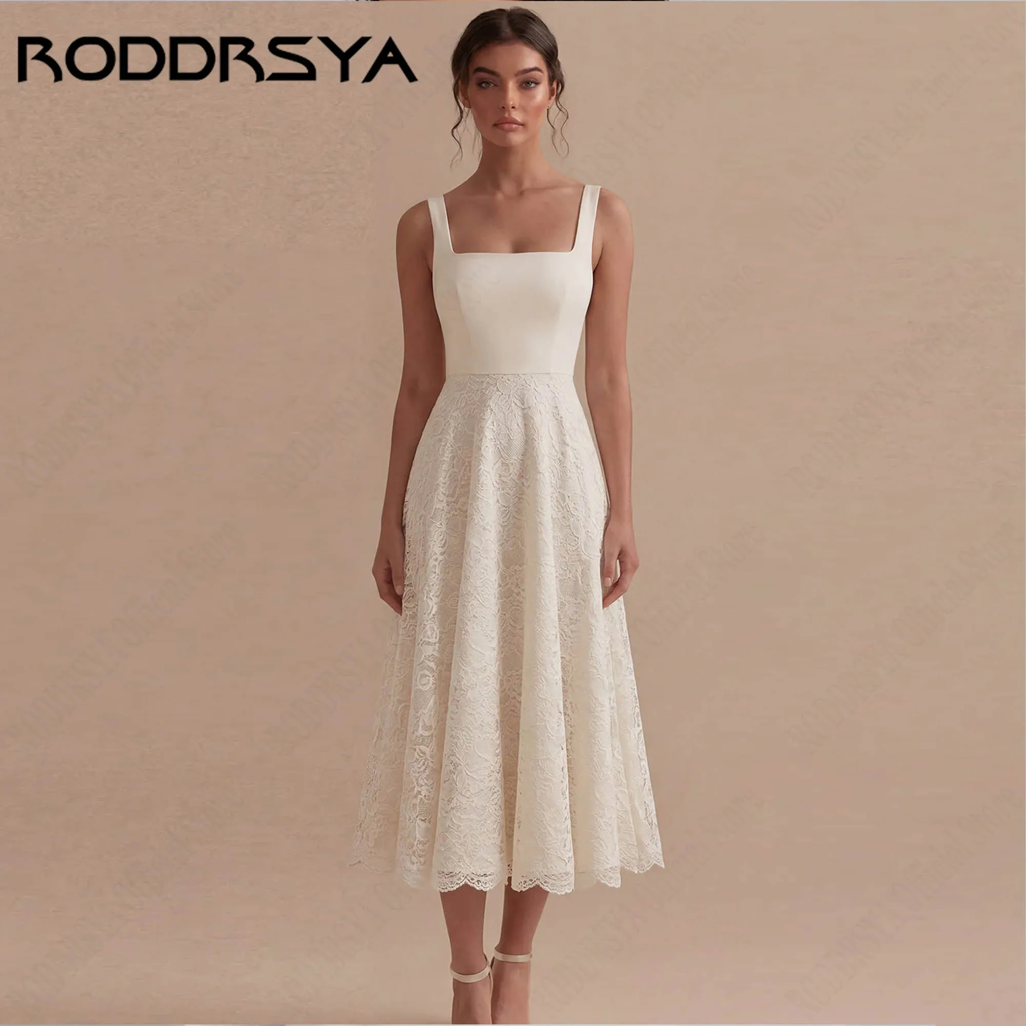 RODDRSYA Square Neck Lace Midi Wedding Gown Sleeveless A-Line Bridal Elopement Dress Classic Elegant vestido de novia Customized
RODDRSYA Square Neck Lace Midi Wedding Gown Sleeveless A-Line Bridal Elopement Dress Classic Elegant vestido de novia Customized