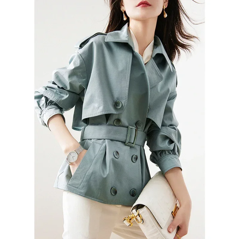 Short Trench Coat for Women Korean Spring Autumn Clothes Women's Waist Belt Slim Trench Coats Jackets Female Casaco Feminino
Short Trench Coat for Women Korean Spring Autumn Clothes Women's Waist Belt Slim Trench Coats Jackets Female Casaco Feminino