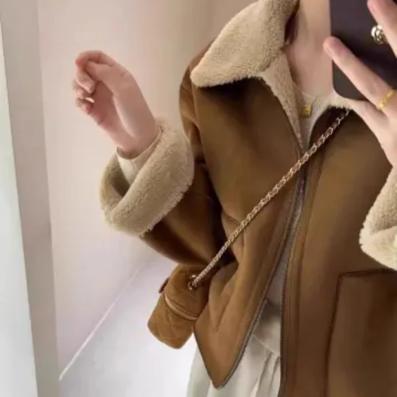 Orange Lamb Fur Jaet Women's Thiened Autumn Winter Small Size Sli Korean Sle Commute Casual Polyester Fiber Zipper
Orange Lamb Fur Jaet Women's Thiened Autumn Winter Small Size Sli Korean Sle Commute Casual Polyester Fiber Zipper