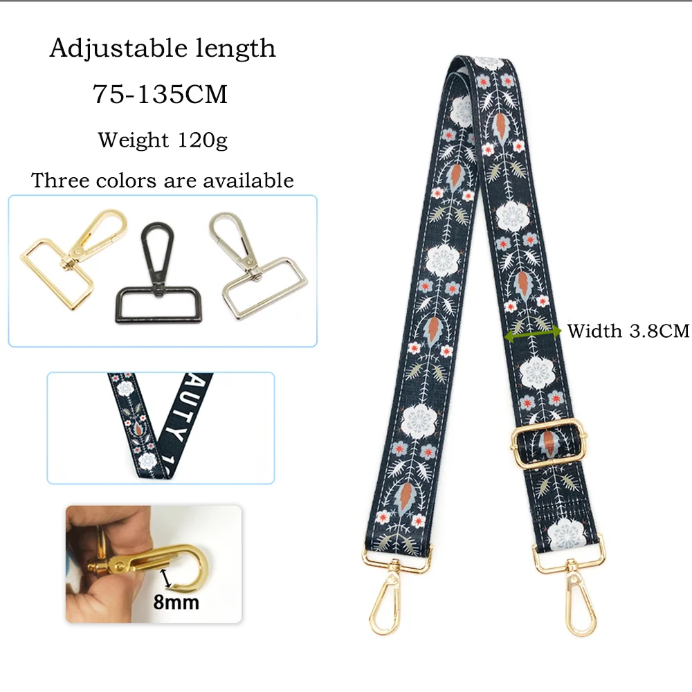 3.8CM Nylon Shoulder Strap Diy Exquisite Embroidery Universal Fashionable Durable Precision Woven Diagonal Shoulder Strap
3.8CM Nylon Shoulder Strap Diy Exquisite Embroidery Universal Fashionable Durable Precision Woven Diagonal Shoulder Strap