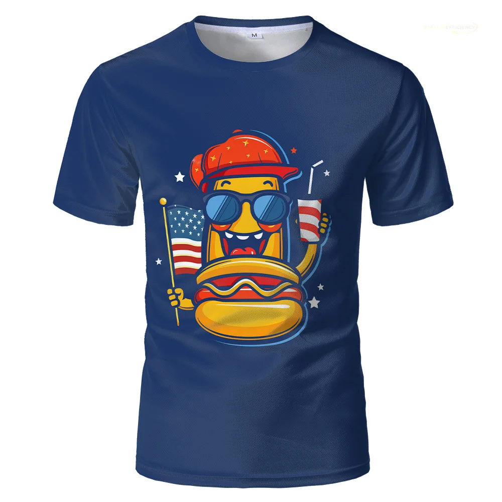 New 3D printed clothing for teenagers with cartoon hot dog patterns, short sleeved loose and comfortable T-shirt, versatile top
New 3D printed clothing for teenagers with cartoon hot dog patterns, short sleeved loose and comfortable T-shirt, versatile top