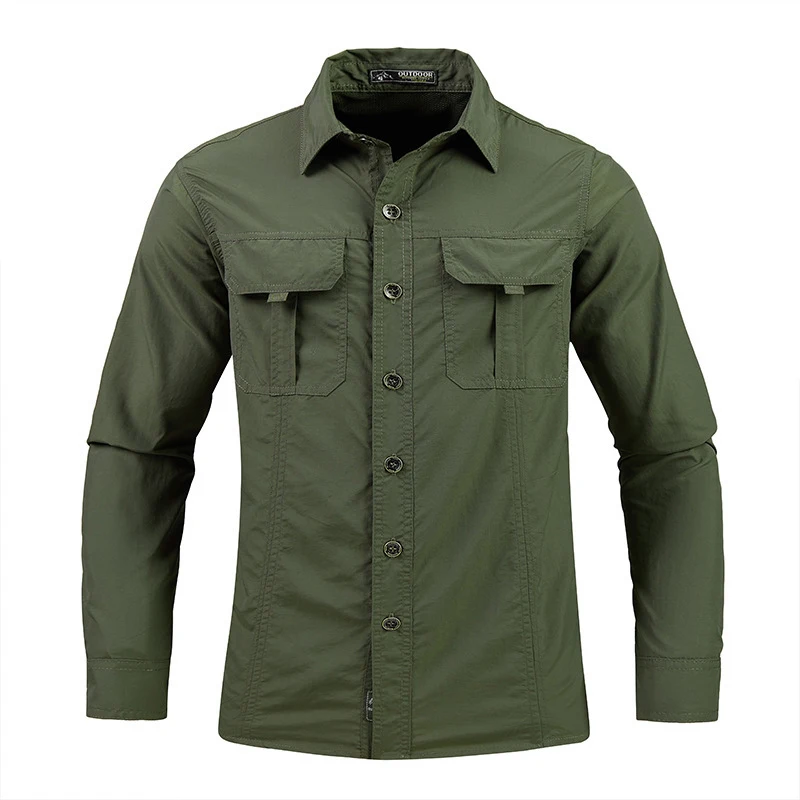 Spring Autumn Men's Cargo Shirts Outdoor Quick Dry Men Long Sleeve Work Shirt Retro Man Loose Waterproof Military Hiking Shirts
Spring Autumn Men's Cargo Shirts Outdoor Quick Dry Men Long Sleeve Work Shirt Retro Man Loose Waterproof Military Hiking Shirts