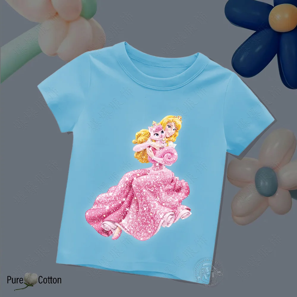 Kids' Cotton Tops tees Girls' Cartoon Glitter Print Disney Princess T-shirt Comfortable Multi-coloured clothing Short sleeves
Kids' Cotton Tops tees Girls' Cartoon Glitter Print Disney Princess T-shirt Comfortable Multi-coloured clothing Short sleeves