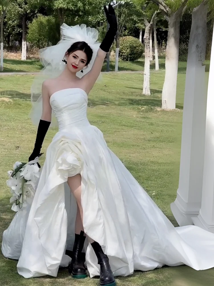 Simple Ele Studio Theme Wedding Dr Couple Photo oot Outdoors Travel Photoaphy Street Sle Strapl Satin Gown
Simple Ele Studio Theme Wedding Dr Couple Photo oot Outdoors Travel Photoaphy Street Sle Strapl Satin Gown