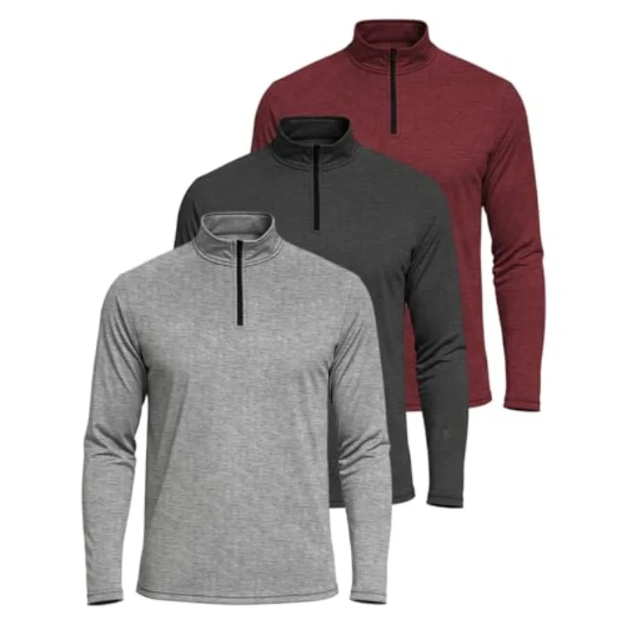 Real Essentials 3 Pack: Men's Dry-Fit Active Quarter Zip Long Sleeve Athletic Performance Pullover Available in Big and Tall
Real Essentials 3 Pack: Men's Dry-Fit Active Quarter Zip Long Sleeve Athletic Performance Pullover Available in Big and Tall