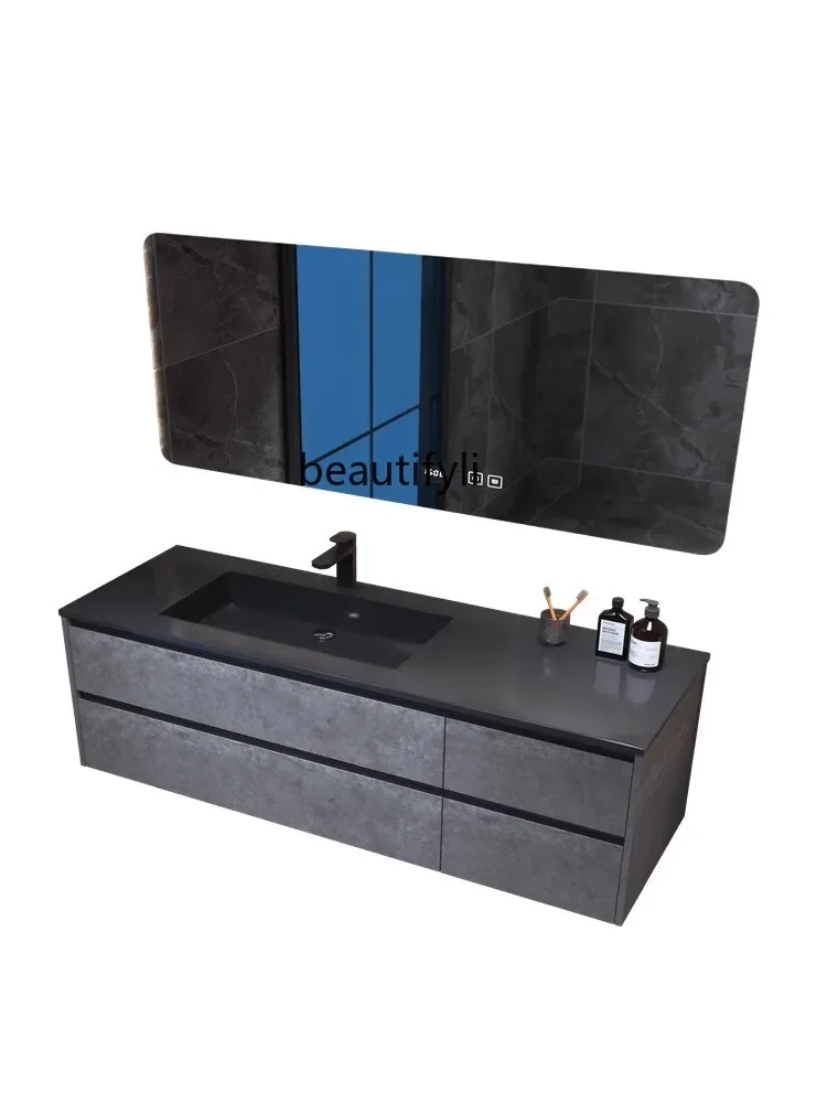 Stone Plate Whole Washbin Bathroom Cabinet Combination Modern Minimalist Bathroom Solid Wood Washstand
Stone Plate Whole Washbin Bathroom Cabinet Combination Modern Minimalist Bathroom Solid Wood Washstand