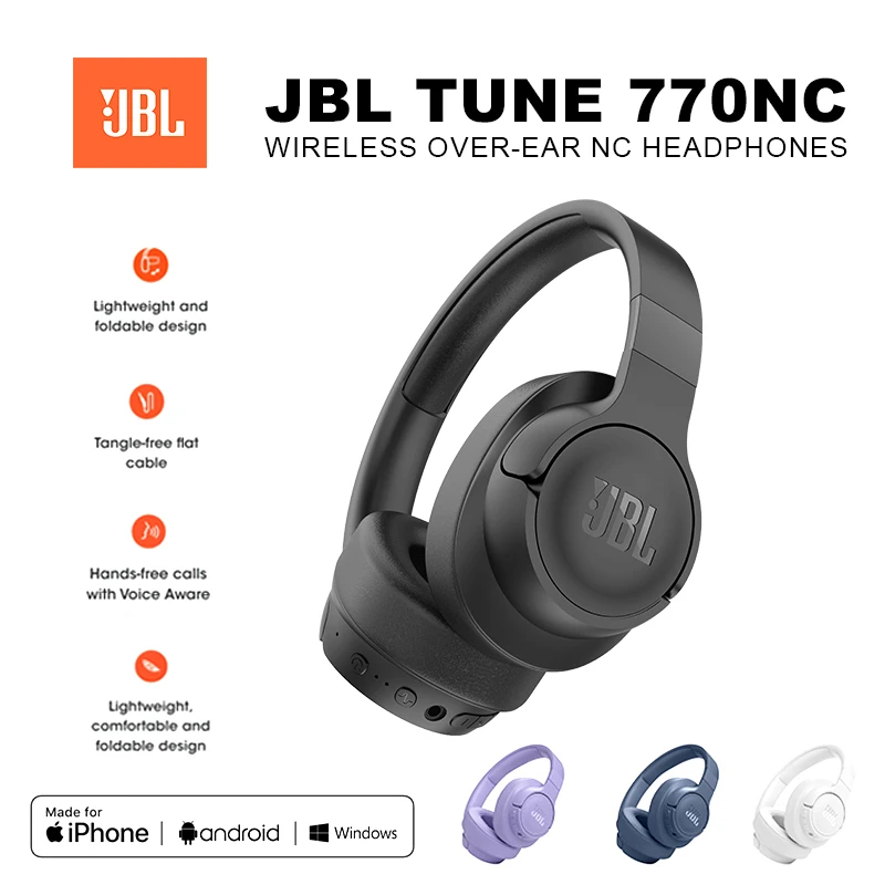 Original JBL Tune 770NC Wireless Bluetooth Headphones Noise Cancelling Earphone Music Sports Folding Headset JBL TUNE770NC
Original JBL Tune 770NC Wireless Bluetooth Headphones Noise Cancelling Earphone Music Sports Folding Headset JBL TUNE770NC