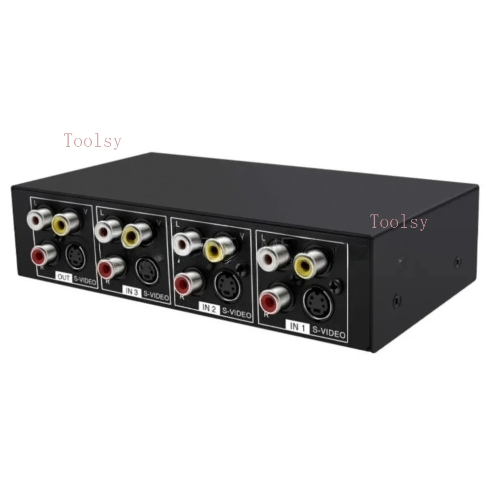 4x1 S-Video+ AV-коммутатор 4 в 1 Выходной видеокоммутатор 720P с аудиовыходом 3,5 мм Металлический корпус VSSW41
4x1 S-Video+ AV-коммутатор 4 в 1 Выходной видеокоммутатор 720P с аудиовыходом 3,5 мм Металлический корпус VSSW41