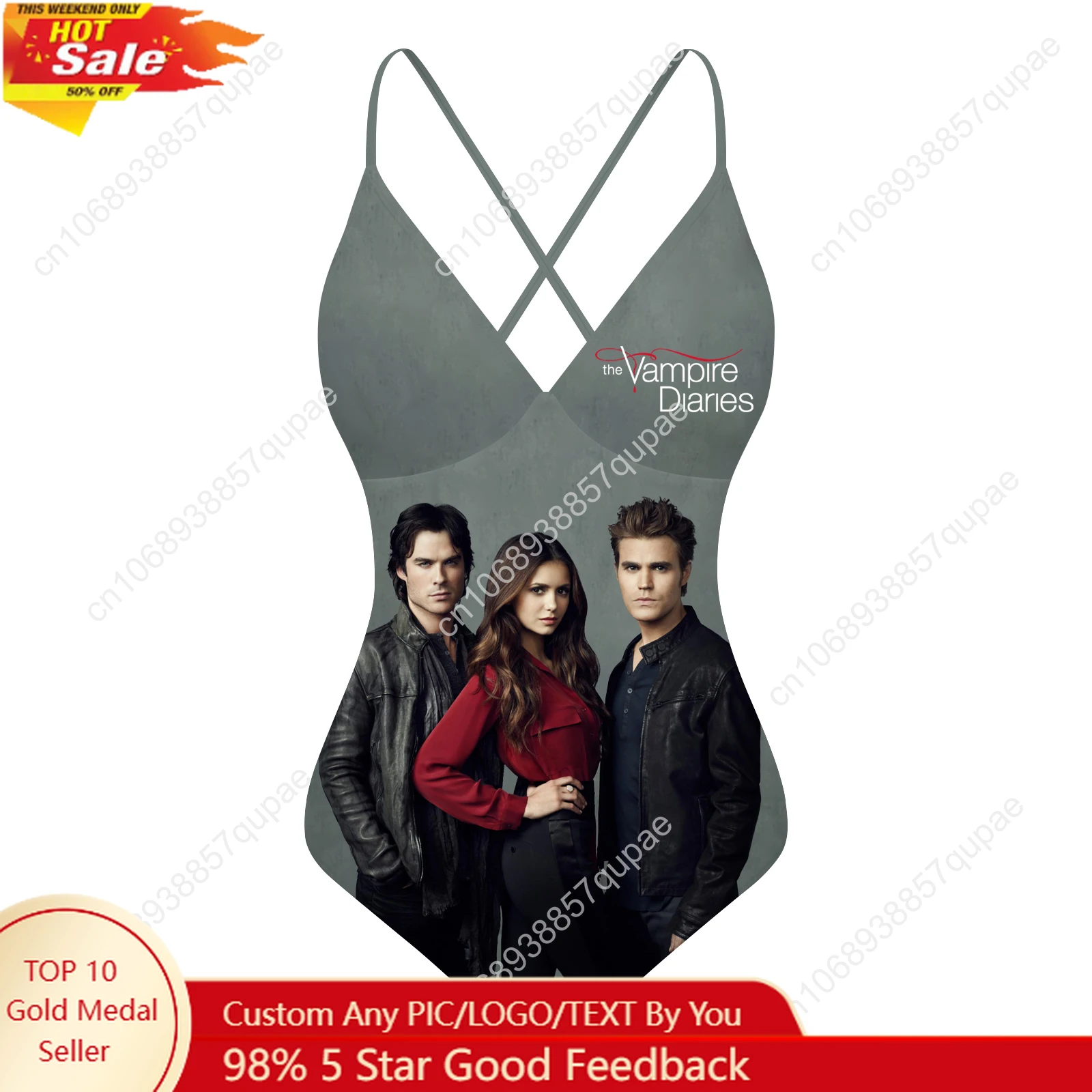 The Vampire Diaries Custom V-neck Halter Back Swimsuit Womens Bathing Suits Bikini Pool Party Beach Sexy Swimwear Beachwear
The Vampire Diaries Custom V-neck Halter Back Swimsuit Womens Bathing Suits Bikini Pool Party Beach Sexy Swimwear Beachwear