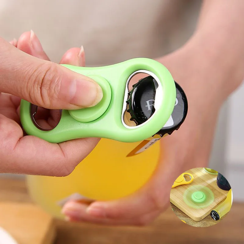 Portable fingertip gyro decompression double head beer rotary bottle opener tool banquet gift wine accessories
Portable fingertip gyro decompression double head beer rotary bottle opener tool banquet gift wine accessories