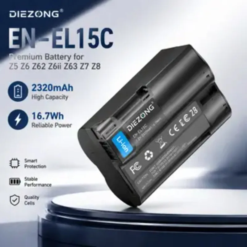 2320mah 16.7wh EN-EL15C EN-EL15 High-Quality Battery for Z5 Z6 Z62 Z6ii Z63 Z7 Z8 Camera Battery Persistent Standby in Stock
2320mah 16.7wh EN-EL15C EN-EL15 High-Quality Battery for Z5 Z6 Z62 Z6ii Z63 Z7 Z8 Camera Battery Persistent Standby in Stock