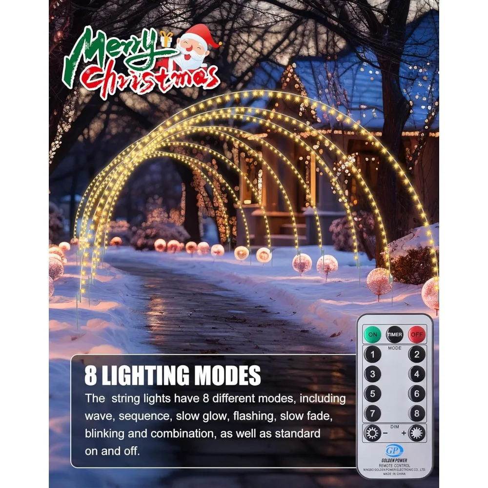 3 Pack Christmas Light Arch,Lights Arch for Holiday Christmas Wedding Outdoor Decoration, Simple and Easy Assembly
3 Pack Christmas Light Arch,Lights Arch for Holiday Christmas Wedding Outdoor Decoration, Simple and Easy Assembly
