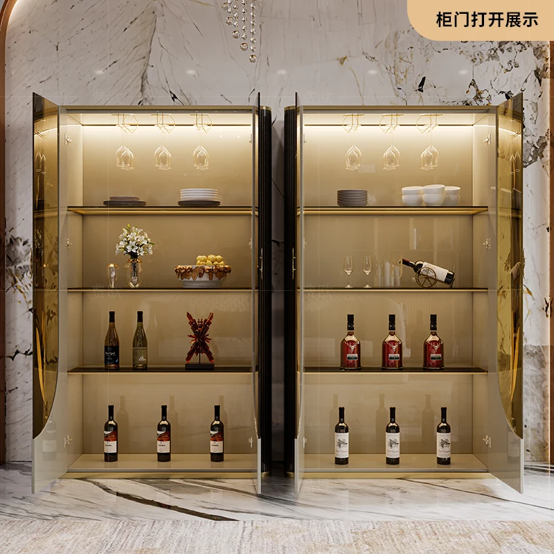 Light luxury glass wine cabinet against the wall wine cabinet restaurant locker simple postmodern
Light luxury glass wine cabinet against the wall wine cabinet restaurant locker simple postmodern
