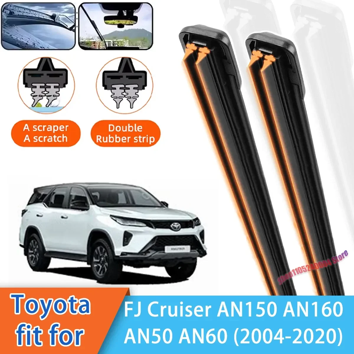 For Toyota FJ Cruiser Fortuner AN150 AN160 AN50 AN60 Models Front Windscreen Wipers Double Rubber Car Wiper Blades Accessories
For Toyota FJ Cruiser Fortuner AN150 AN160 AN50 AN60 Models Front Windscreen Wipers Double Rubber Car Wiper Blades Accessories