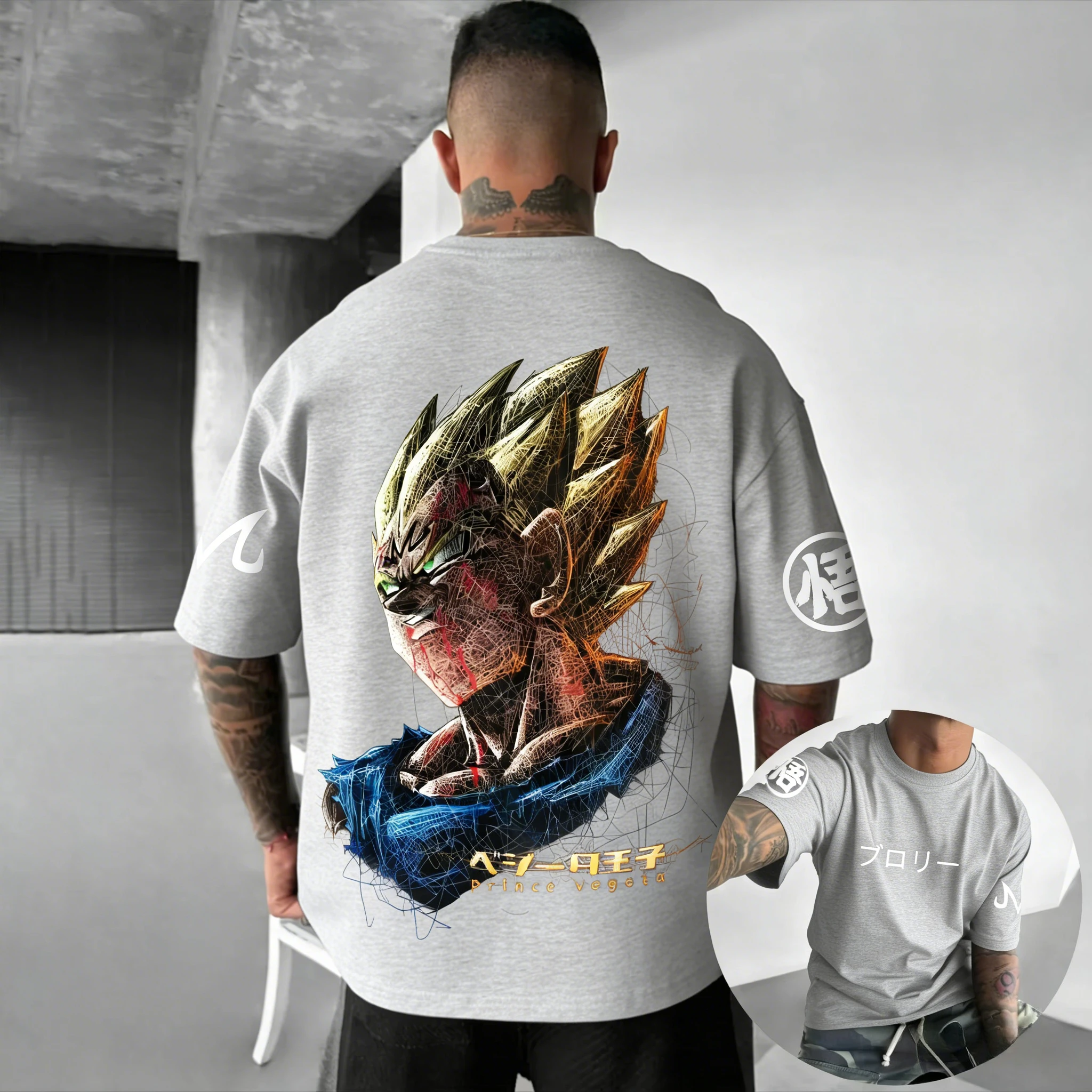 Dragon Ball Anime Men's Fashion T-shirt Vegeta Printed Street Wear Summer Casual Versatile Loose Large Parent Child Top Y2K
Dragon Ball Anime Men's Fashion T-shirt Vegeta Printed Street Wear Summer Casual Versatile Loose Large Parent Child Top Y2K