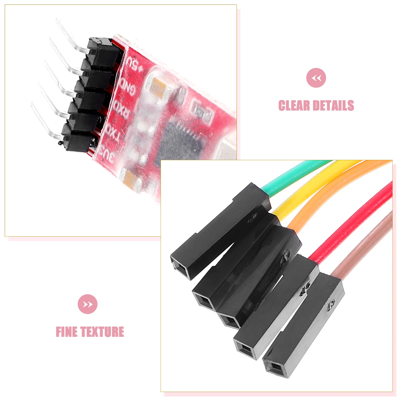 USB 2.0 to Uart Ttl 5 Pin Module Serial Converter Built-in Transfer Chip for DIY Electronics Projects Random Color
USB 2.0 to Uart Ttl 5 Pin Module Serial Converter Built-in Transfer Chip for DIY Electronics Projects Random Color