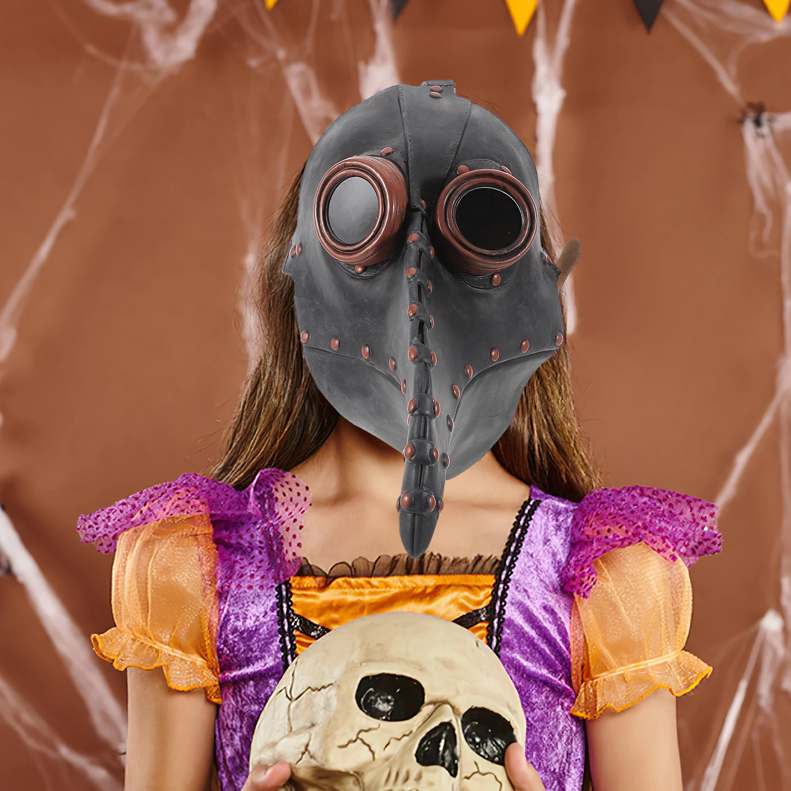 Steampunk Plague Beak Mask For Halloween Party Creative Costume Accessory Decorative Face Mask Black Copper Nails Paper Material
Steampunk Plague Beak Mask For Halloween Party Creative Costume Accessory Decorative Face Mask Black Copper Nails Paper Material