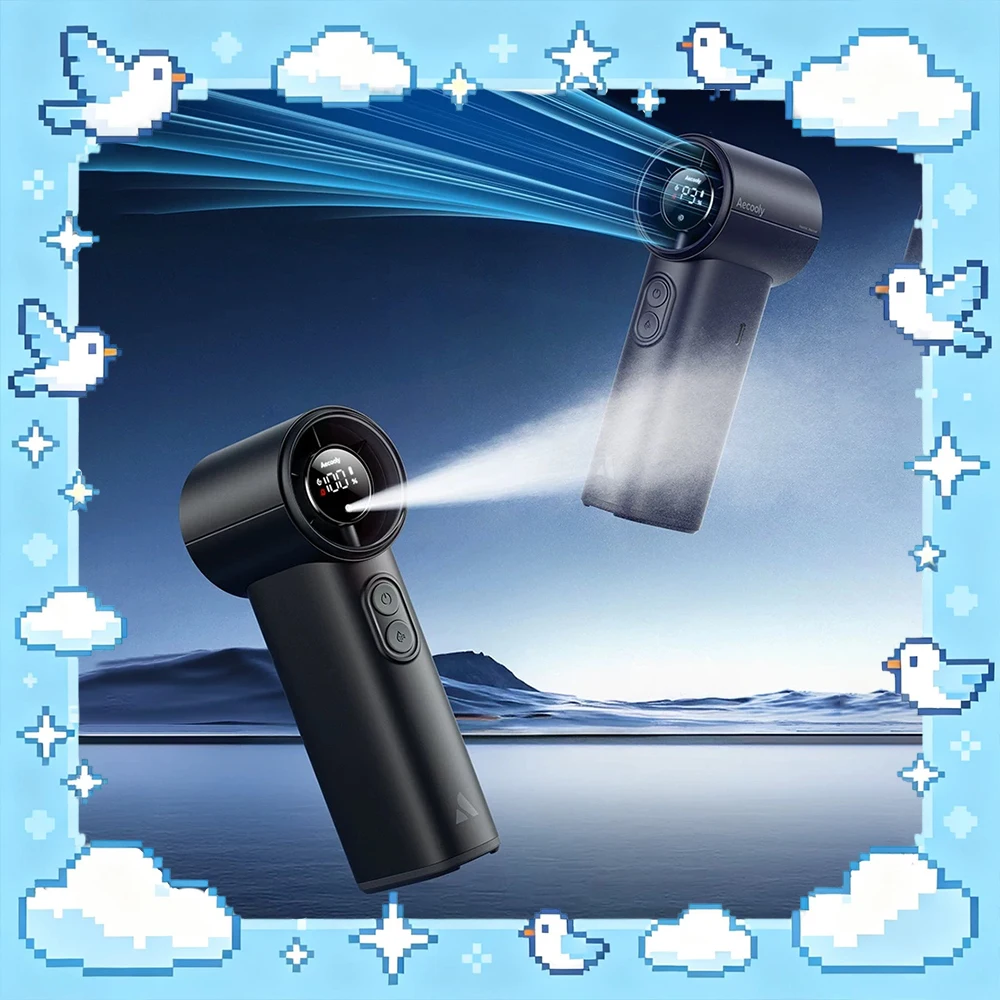 Aecooly PM02 Handheld Fan Pneumatic High-Pressure Ice Fog Duct High-Speed Strong Wind Handheld Small Fan 20 Hour Battery Life
Aecooly PM02 Handheld Fan Pneumatic High-Pressure Ice Fog Duct High-Speed Strong Wind Handheld Small Fan 20 Hour Battery Life